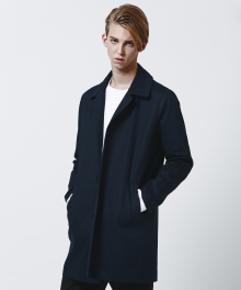 Basic Cotton Coat - Navy