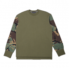 [PSLN] Camo Sleeve Sweatshirt (Khaki)