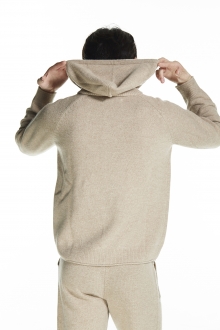 2015F/W KNIT HOODIE ZIP-UP BEIGE