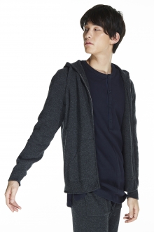 2015F/W KNIT HOODIE ZIP-UP DARK GRAY