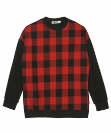 Wool Check Sweatshirt (RED)