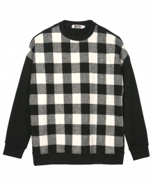 Wool Check Sweatshirt (WHITE)