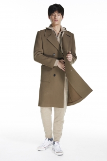 DOUBLE-BREASTED WOOL COAT BEIGE