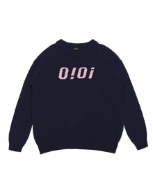 NAVY LOGO KNIT