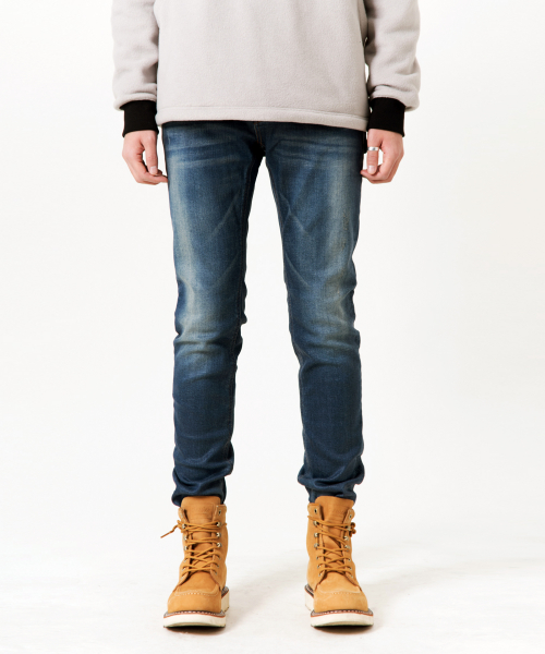 언터치드(untouched) INDIGO PRESS COATED JEANS SLENDER