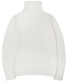 Turtle Neck Pullover Knit - White