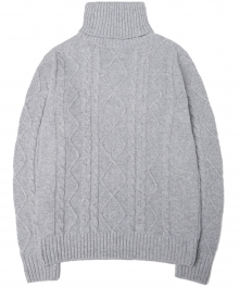 Turtle Neck Pullover Knit - Grey