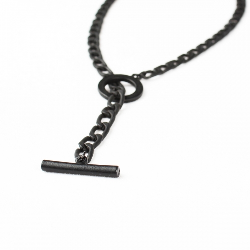 러쉬오프(rushoff) WOMEN_THE RING BLACK CHAIN NECKLACE/ 링 블랙 체인 목걸이