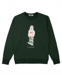 [콰이트] Q Bear Sweatshirt (Dark Green)