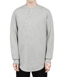 DIAGONAL HENRY NECK SWEATSHIRT - GREY