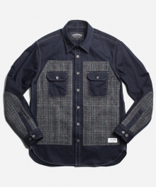 HARRIS TWEED SHIRT JKT _ NAVY