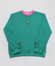RE-CHILD EMBROIDERY SWEAT SHIRT CANDYGREEN