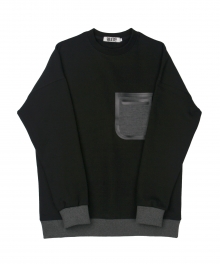 [콰이트] Pocket Fleece Sweatshirt (Black)