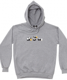 Drunken Panda Hoodie Gray