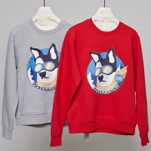 [기모]AUSTRIAN DOG PATCH SWEAT SHIRT