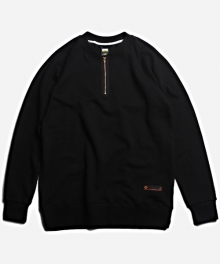 HALF ZIPUP SWEATSHIRT _ BLACK