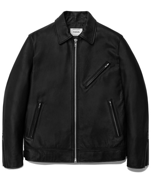 비바스튜디오(VIVASTUDIO) SINGLE RIDERS JACKET JS [BLACK] - 사이즈