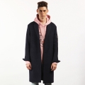 BOUCLE DROP SHOULDER SINGLE COAT (NAVY)