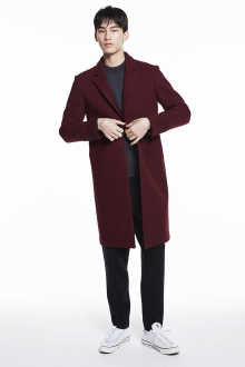 2015F/W 2 BUTTON LONG COAT WINE