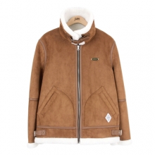 SP Rebel Suede Shearling Jacket-Brown