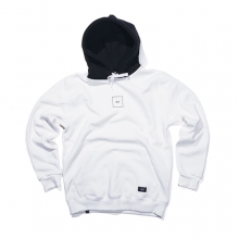 QMILE_Square Script HOODIE_WHITE