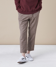 WOOL STRIPE SLACKS[BROWN]