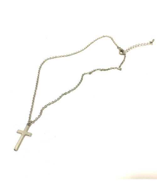 cross chain silver necklace