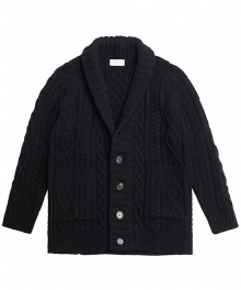 SHAWL COLLAR OVER CARDIGAN