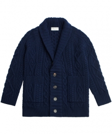 SHAWL COLLAR OVER CARDIGAN