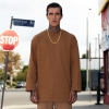 Patrick Oversize Zipper Split Side Sweatshirt (Brown)