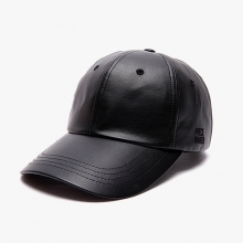 STRAP LEATHER BB CAP (BLACK)
