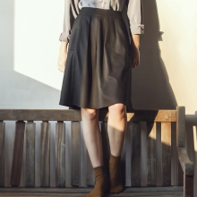 pleats skirt_black