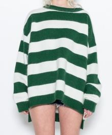 OVERSIZED BORDER KNIT - GREEN