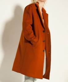 RAW EDGE OVERSIZED COAT - GRILLED PUMPKIN