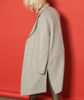 RAW EDGE OVERSIZED COAT - LIGHT GREY