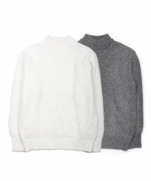 UTW-FC04 angora highneck knit[grey / white(UNISEX)]