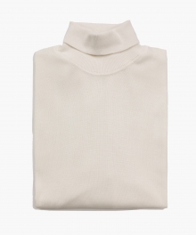 Soft Cotton Turtleneck Knit [Ivory]