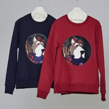 BC X MAS DOG PATCH SWEAT SHIRT VER 2