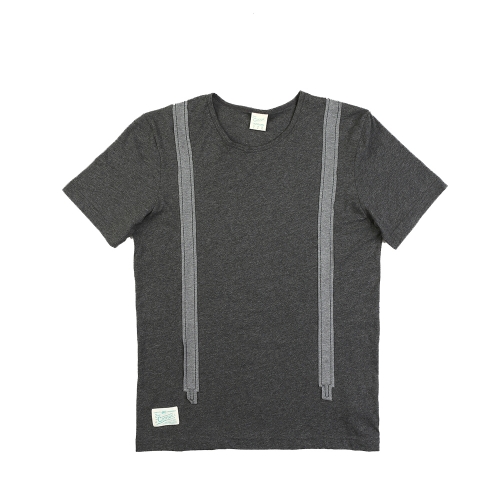 [세컨드코너] 숄더스트립디자인 반팔 티셔츠 FUDGE - D.grey