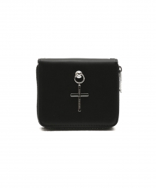 LEATHER° W ZIP (S) BLACK - A CROSS (SILVER)