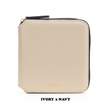 Fennec combi zipper wallet 002 Ivory x Navy