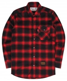 Basic Tartan Check Shirts - Black/Red