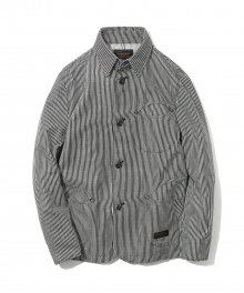 stripe coverall jacket black/beige