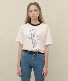 16 SPRING LOCLE FLOWER T - WHITE