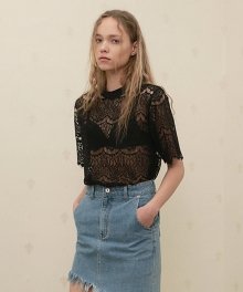 16 SPRING LOCLE LACE T - BLACK