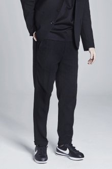 HONEYCOMB COTTON TROUSER BLACK