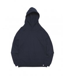 DOUBLE LAYERED PULLOVER HOODIE navy