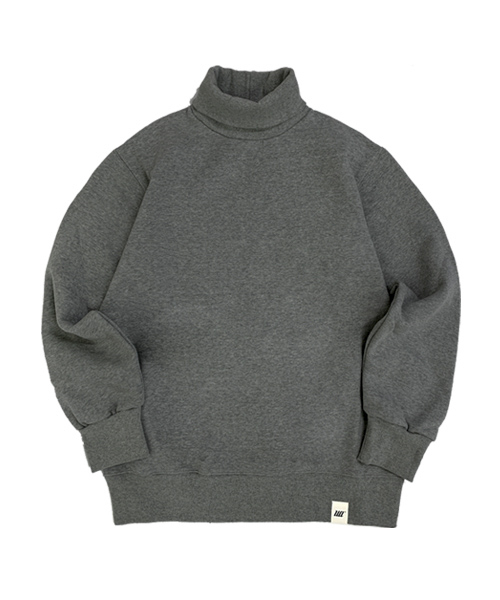 유니어패럴(uniapparel) 베이직 기모 터틀넥 스웨트셔츠 차콜