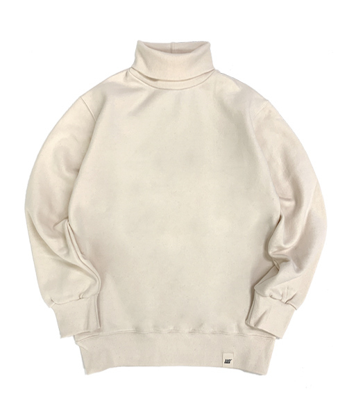 유니어패럴(uniapparel) 베이직 기모 터틀넥 스웨트셔츠 크림