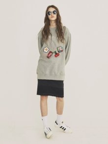 Patch sweatshirt gray